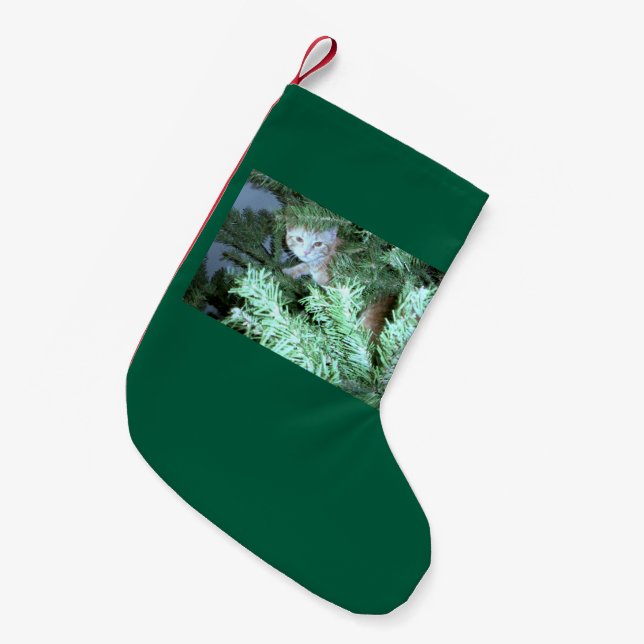Cat In The Tree Christmas Stocking (Front (Hanging))