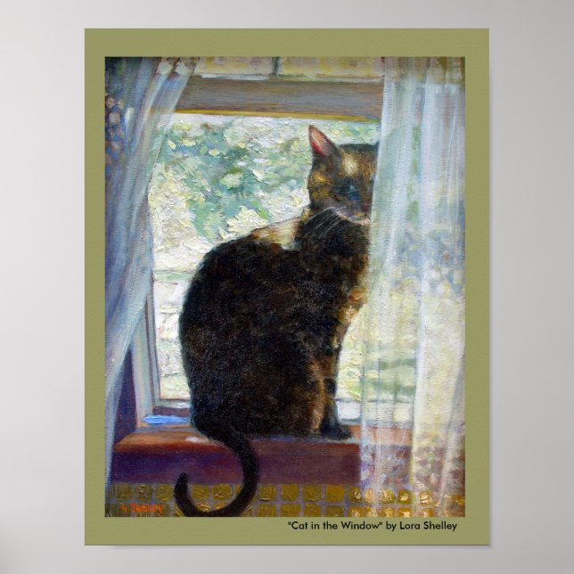 Cat in the Window by Lora Shelley Poster (Front)