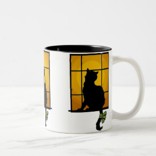 Cat in The Window Customisable Halloween Mug