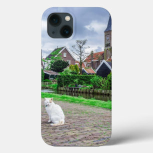 Cat in traditional fishing village iPhone 13 case