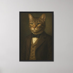 Cat in Vintage Suit Canvas Print