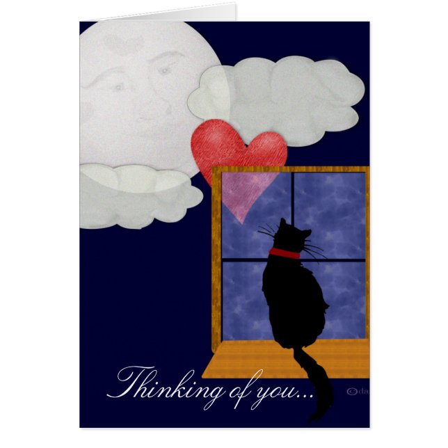 Cat in Window Card - Thinking of you (Front)