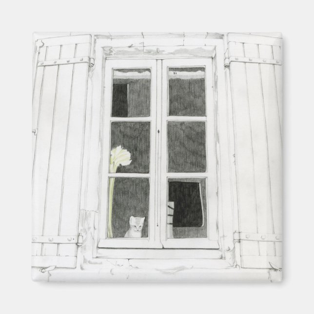 Cat in Window Magnet (Front)