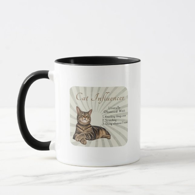 Cat Influencer Literally Obsessed Mug (Left)
