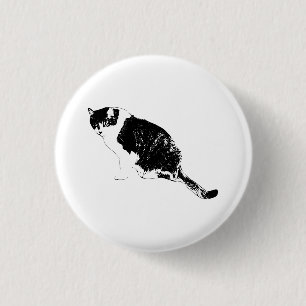 Cat Ink Button Pin Adds Expressive Graphic Flair