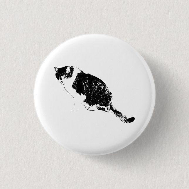 Cat Ink Button Pin Adds Expressive Graphic Flair (Front)