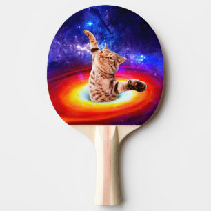 Cat inside a black hole ping pong paddle