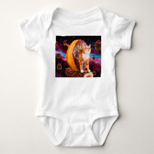 Cat inside a doughnut baby bodysuit