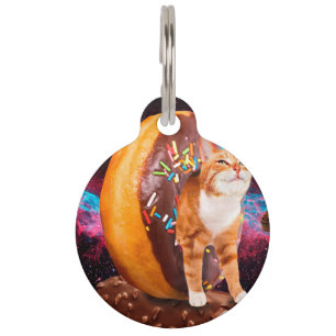 Cat inside a doughnut pet tag