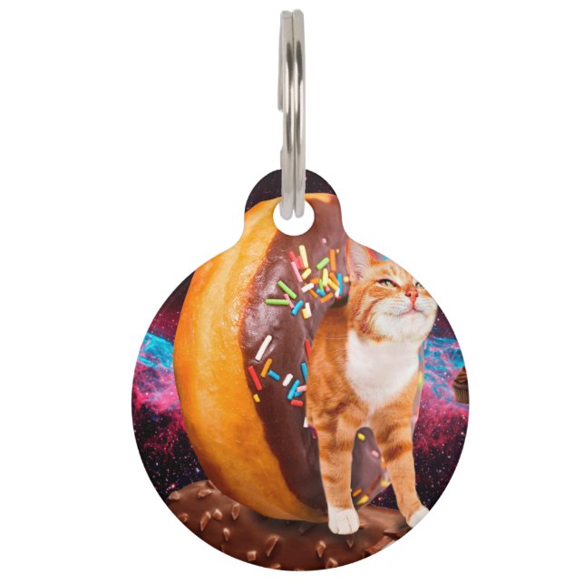 Cat inside a doughnut pet tag (Front)