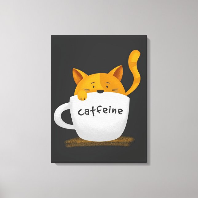 Cat inside coffee mug Canvas Print (Front)