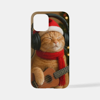 Cat iPhone 12 Mini Case Playing Christmas Music