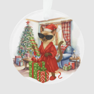 Cat is Christmas boxing Ornament