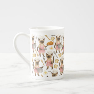 Cat is Cooking Food Breakfast Bone China Mug