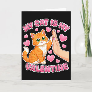 Cat is valentine cute cat heart valentines day card