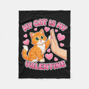 Cat is valentine cute cat heart valentines day fleece blanket