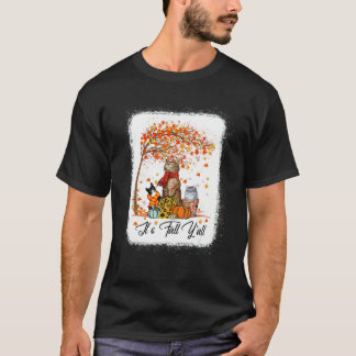 Cat Itu2019s Fall Yu2019all Pumpkins Autumn Hallow T-Shirt
