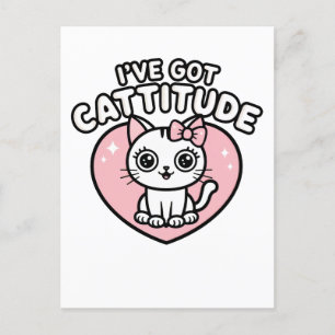 Cat I've Got Cattitude Postcard