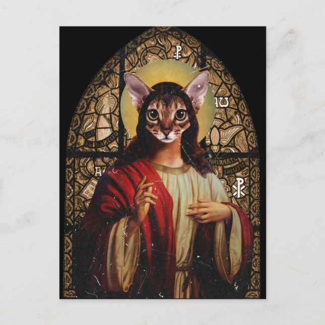Cat Jesus Postcard (Front)