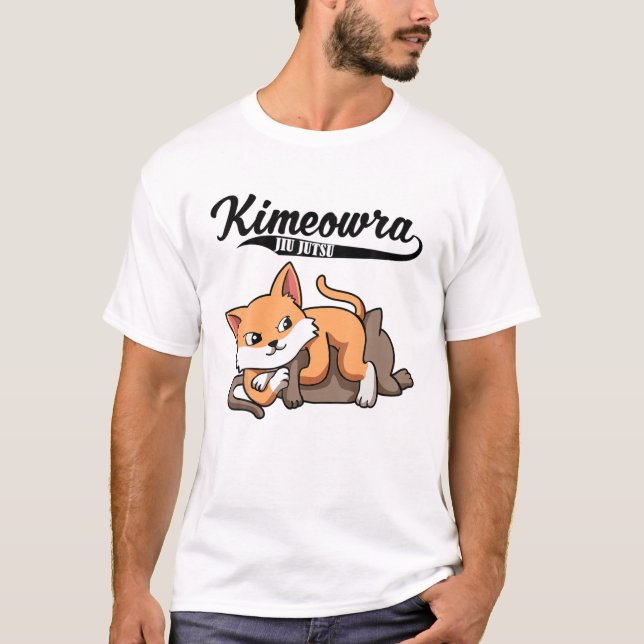 Cat Jiu Jitsu Kimura Kimeowra Cute Kawaii BJJ Funn T-Shirt (Front)