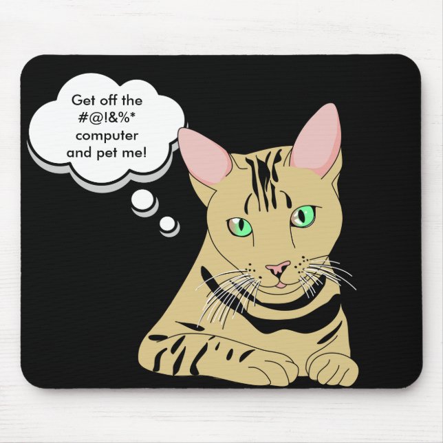 Cat Jokes Humour Mouse Pad (Front)