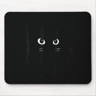 Cat Judging You Silently, Funny Black Cat Mom Dad  Mouse Mat