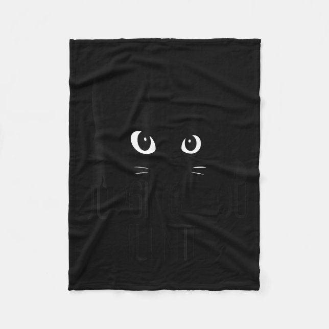 Cat Judging You Silently, Funny Black Cat Mum Dad  Fleece Blanket (Front)