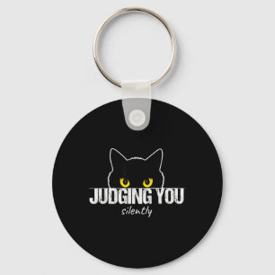 Cat Judging You Silently Key Ring