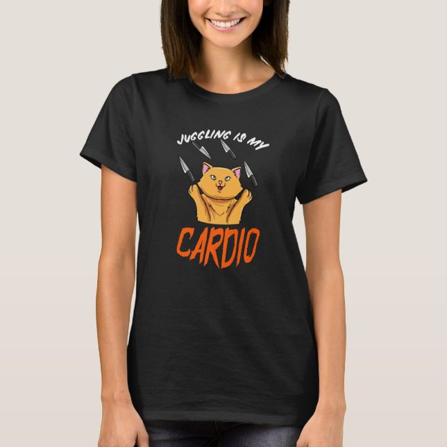 Cat Juggling Circus Juggler T-Shirt (Front)
