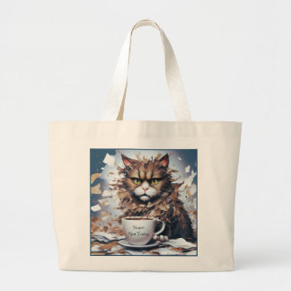 Cat Jumbo Tote with a Cute "Not Today" Message