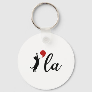 Cat Kamala Harris W 2024 Madam President Comma La Key Ring
