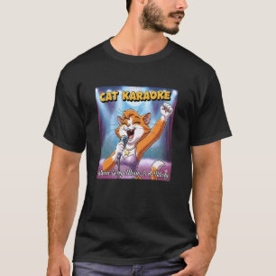 Cat Karaoke Where Every Meow is A Melody Apparel S T-Shirt