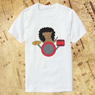 Cat Kawaii Drummer Metal Hair Band T-Shirt
