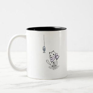 Cat Kawaii Feline Little Cat Tender Chibi Two-Tone Coffee Mug
