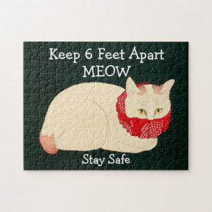 Cat Keeping 6 Feet Apart Jigsaw Puzzle