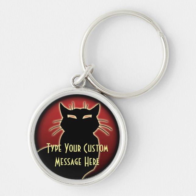 Cat Keychain Cat Gifts Personalised Keychains (Front)