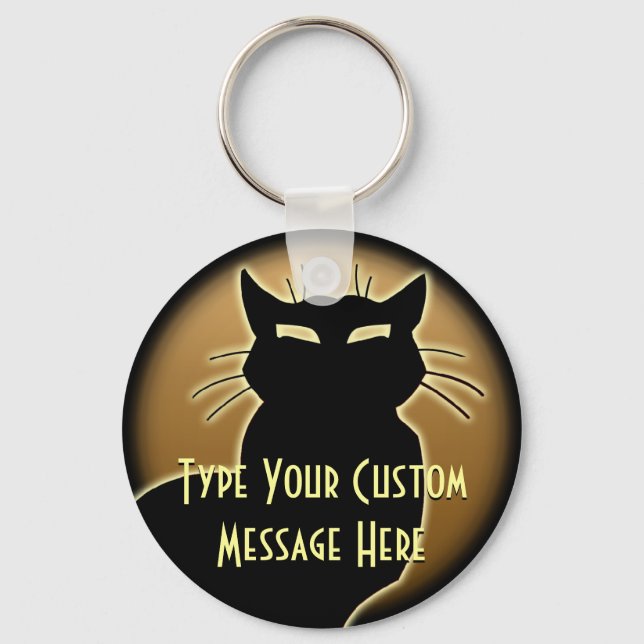 Cat Keychain Cat Gifts Personalised Keychains (Front)