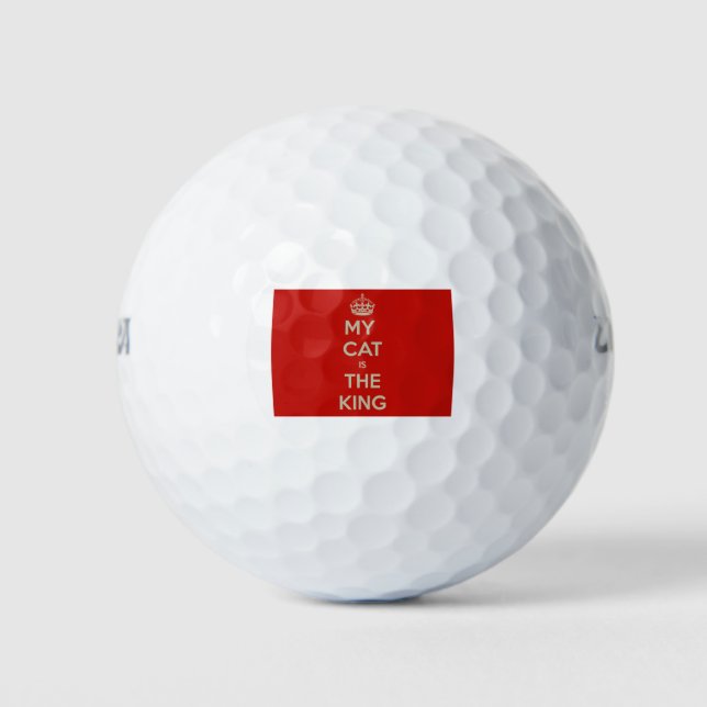 Cat King Message Note To Quote Red Golf Balls (Front)
