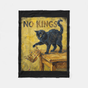 Cat Kings Funny Sunflowers Van Gogh Black Cat Fleece Blanket