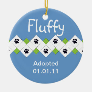 Cat/Kitten Adoption Announcement Ceramic Tree Decoration