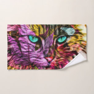 Cat Kitten Artsy Hand Towel