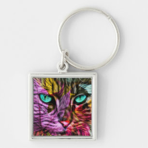 Cat Kitten Artsy Key Ring