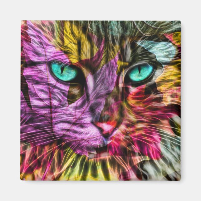 Cat Kitten Artsy Magnet (Front)