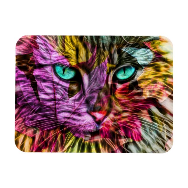 Cat Kitten Artsy Magnet (Horizontal)