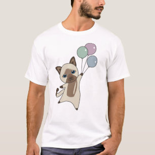 Cat Kitten Balloons Cute Animals Grey Cats T-Shirt