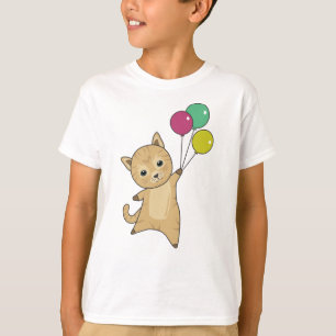 Cat Kitten Balloons Cute Animals Grey Cats T-Shirt