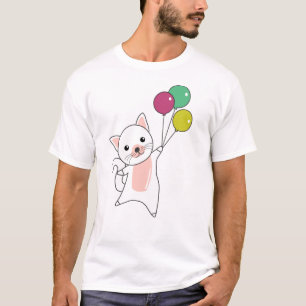Cat Kitten Balloons Cute Animals Kids T-Shirt