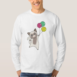 Cat Kitten Balloons Cute Animals Kids T-Shirt