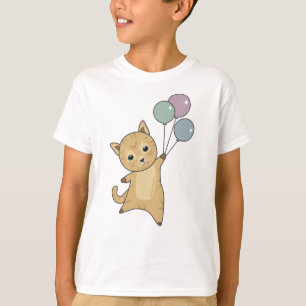 Cat Kitten Balloons Cute Animals Kids T-Shirt
