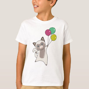 Cat Kitten Balloons Cute Animals Kids T-Shirt